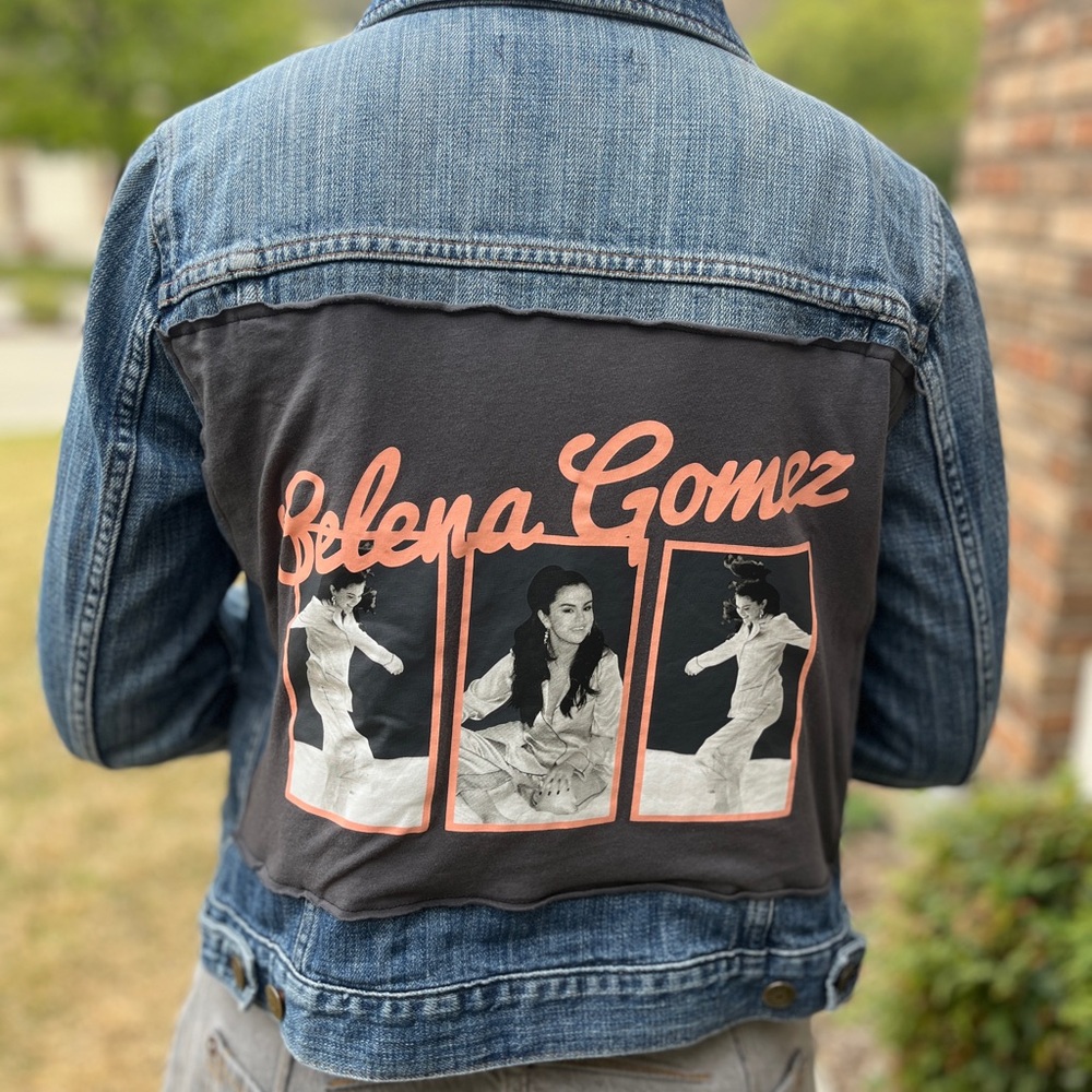 Selena Gomez Jean Jacket Upcycled Denim Jacket Size Small S